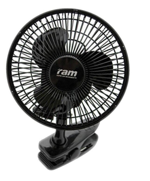 RAM 6" (150mm) Clip-On Fan – 2-Speed Adjustable Desk Fan