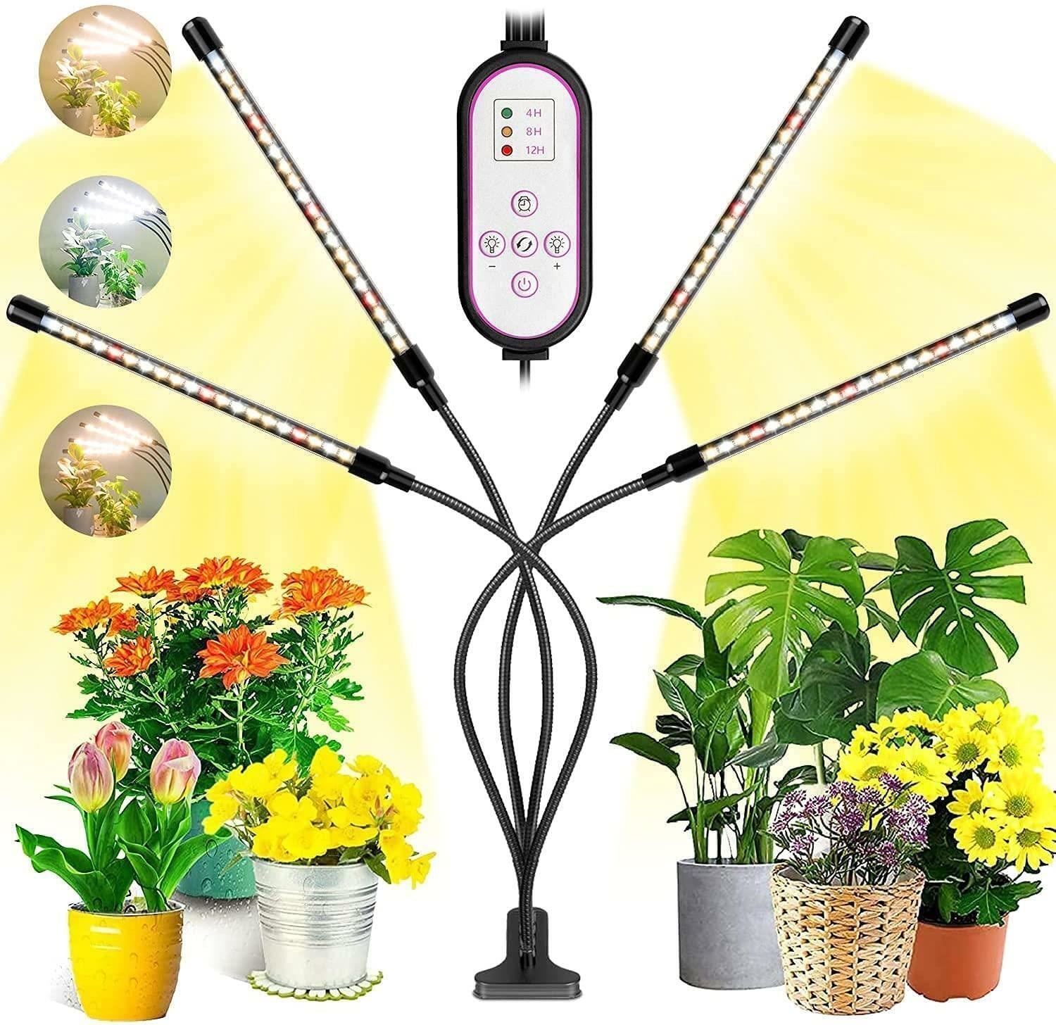 Grow Light 4 Heads 80 LED Full Spectrum Plant Growing Lamp for Indoor Plant