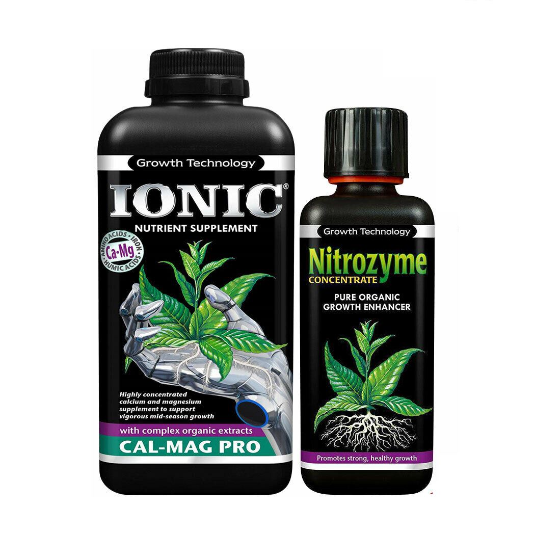 Growth Technology Ionic Cal-Mag Pro 1L + Nitrozyme 300ml Hydroponic Bundle