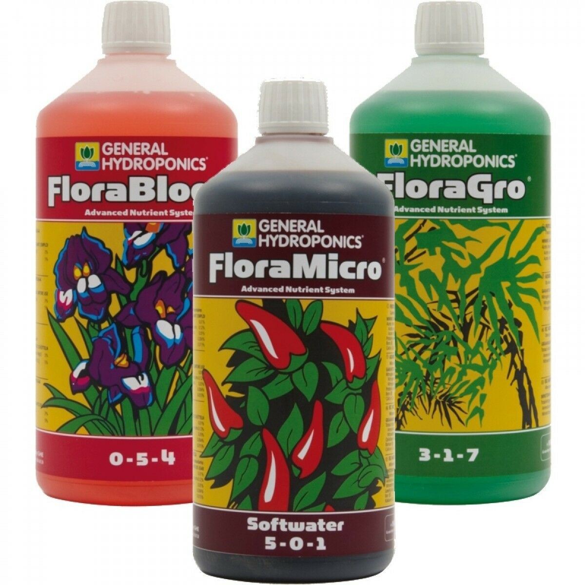 T.A. TriPart Bundle Gro, Bloom & Micro (GHE Flora Series) 1L SW