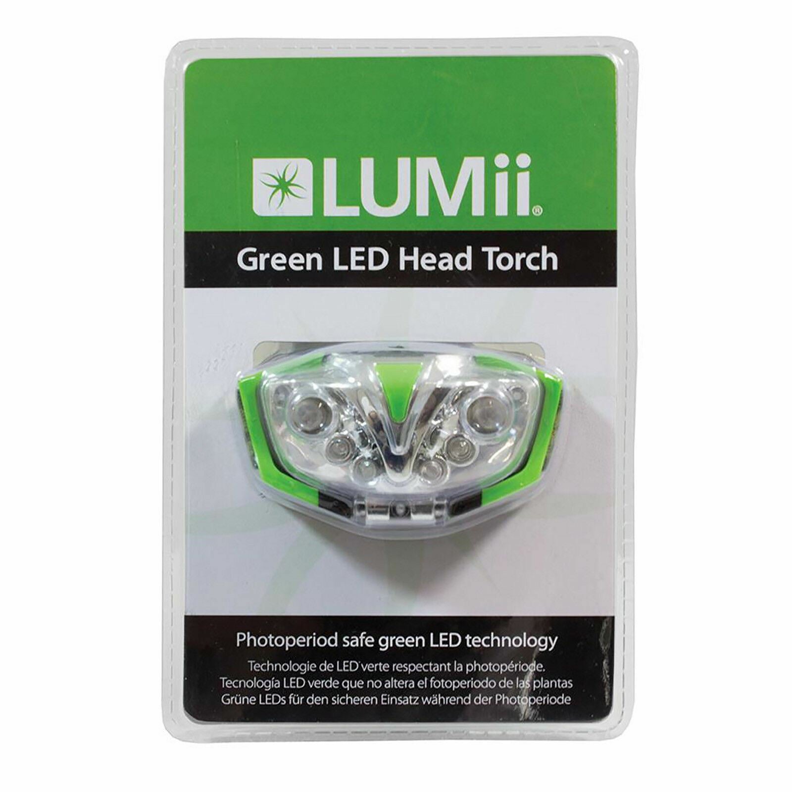 Lumii Green LED Head Torch Safe Hydroponic Growroom Light