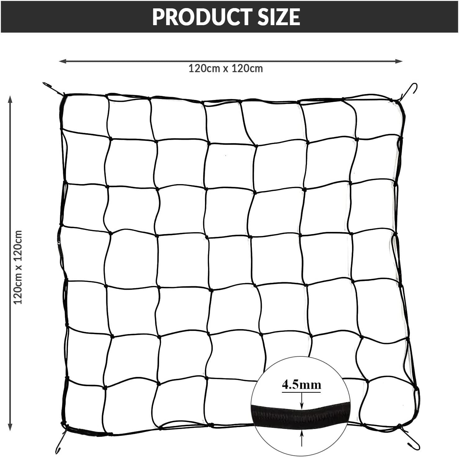 Senua Elastic Trellis - SCROG Net for Grow Tent with Steel Hooks