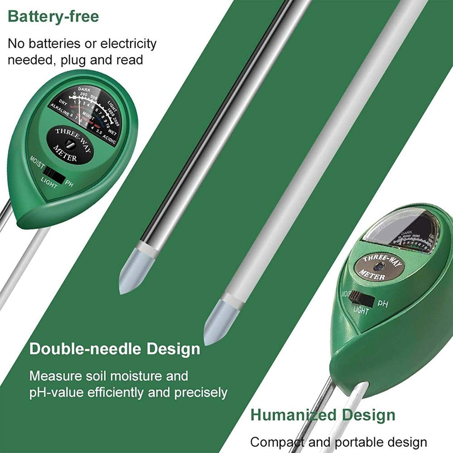 Senua 3-in-1 Soil pH Meter