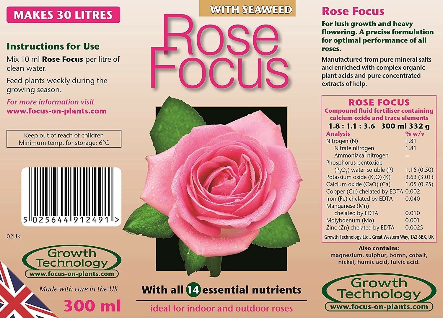 Growth Technology Rose Focus 300ml