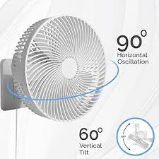 Senelux 10-Inch Oscillating Wall Mounted Fan