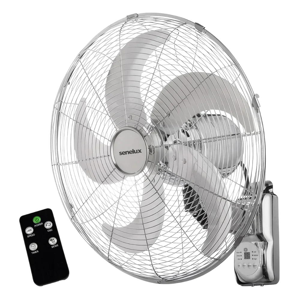 Senelux 16" Wall Mounted Chrome Fan