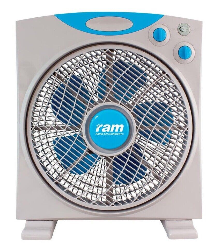 RAM 12" 300mm 3 Speed Oscillating Eco Box Fan Hydroponics Rapid Air Movement