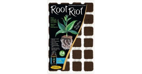 Growth Technology Root Riot 24 Propagation Plant Starter Cubes Tray Hydroponics