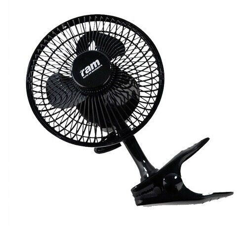 RAM 6" (150mm) Clip-On Fan – 2-Speed Adjustable Desk Fan