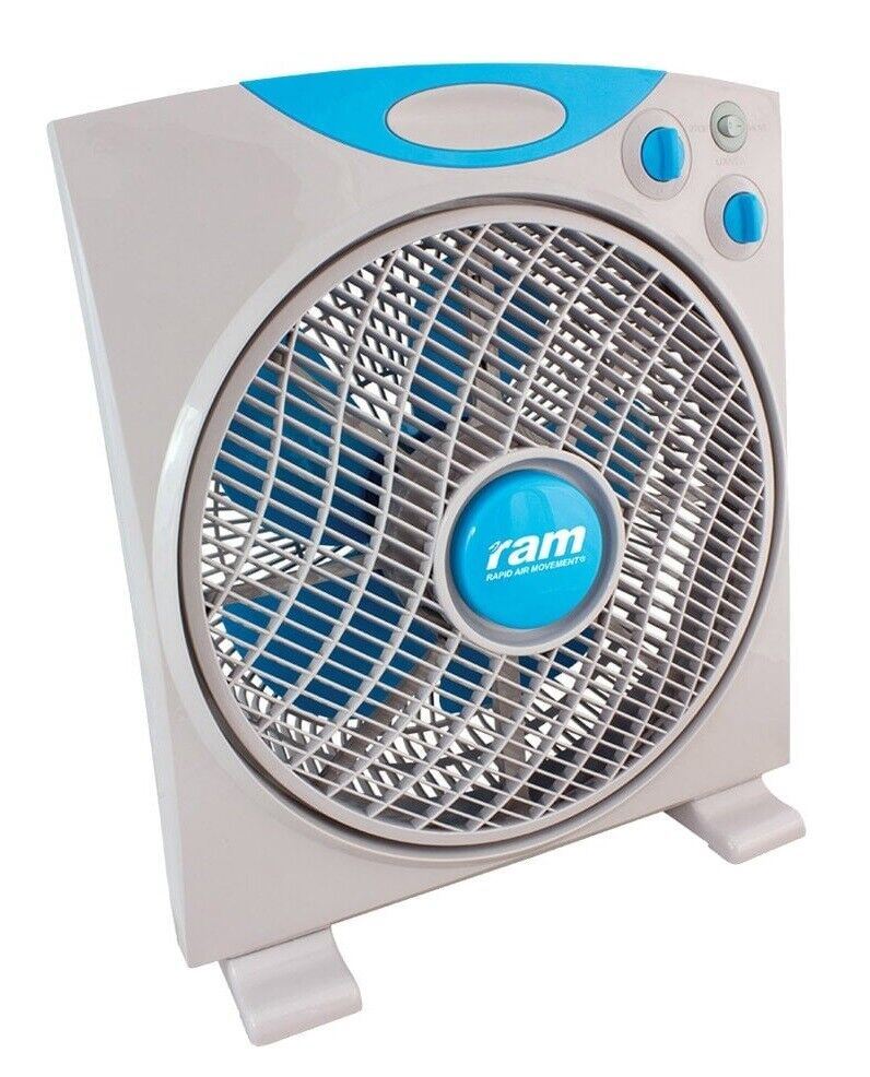 RAM 12" 300mm 3 Speed Oscillating Eco Box Fan Hydroponics Rapid Air Movement