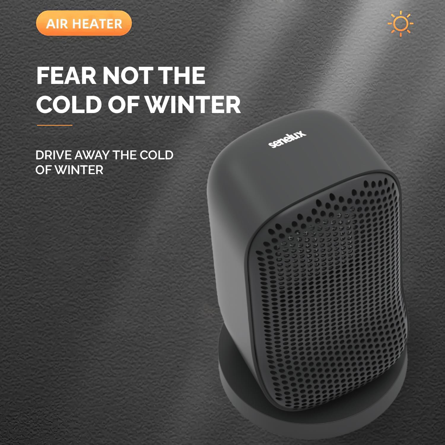 Senelux Space Heater, PTC Portable Electric Desktop Heater 600W Low Energy Consumption Heater