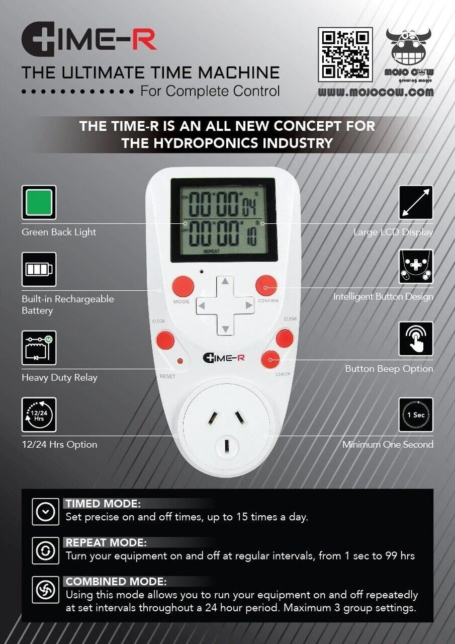 Mojo Cow Time-R Digital Timer Hydroponics Grow Light Automatic Controller