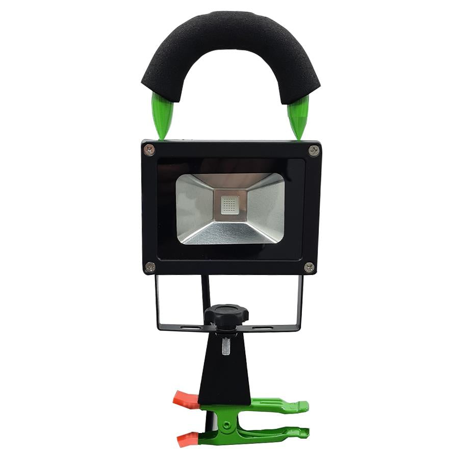 Green LED 10W Rechargeable Battery Clip Work Light for Hydroponic Grow Room