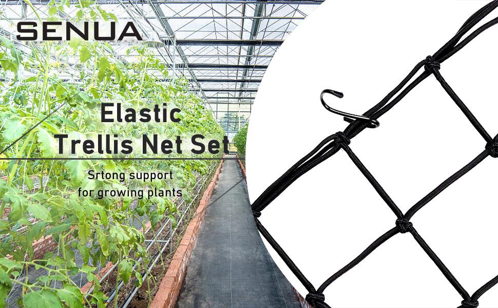 Senua Elastic Trellis - SCROG Net for Grow Tent with Steel Hooks