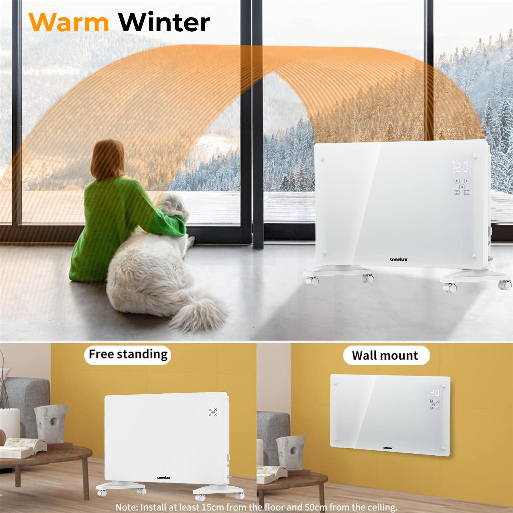 Senelux Glass Panel Heater Wifi