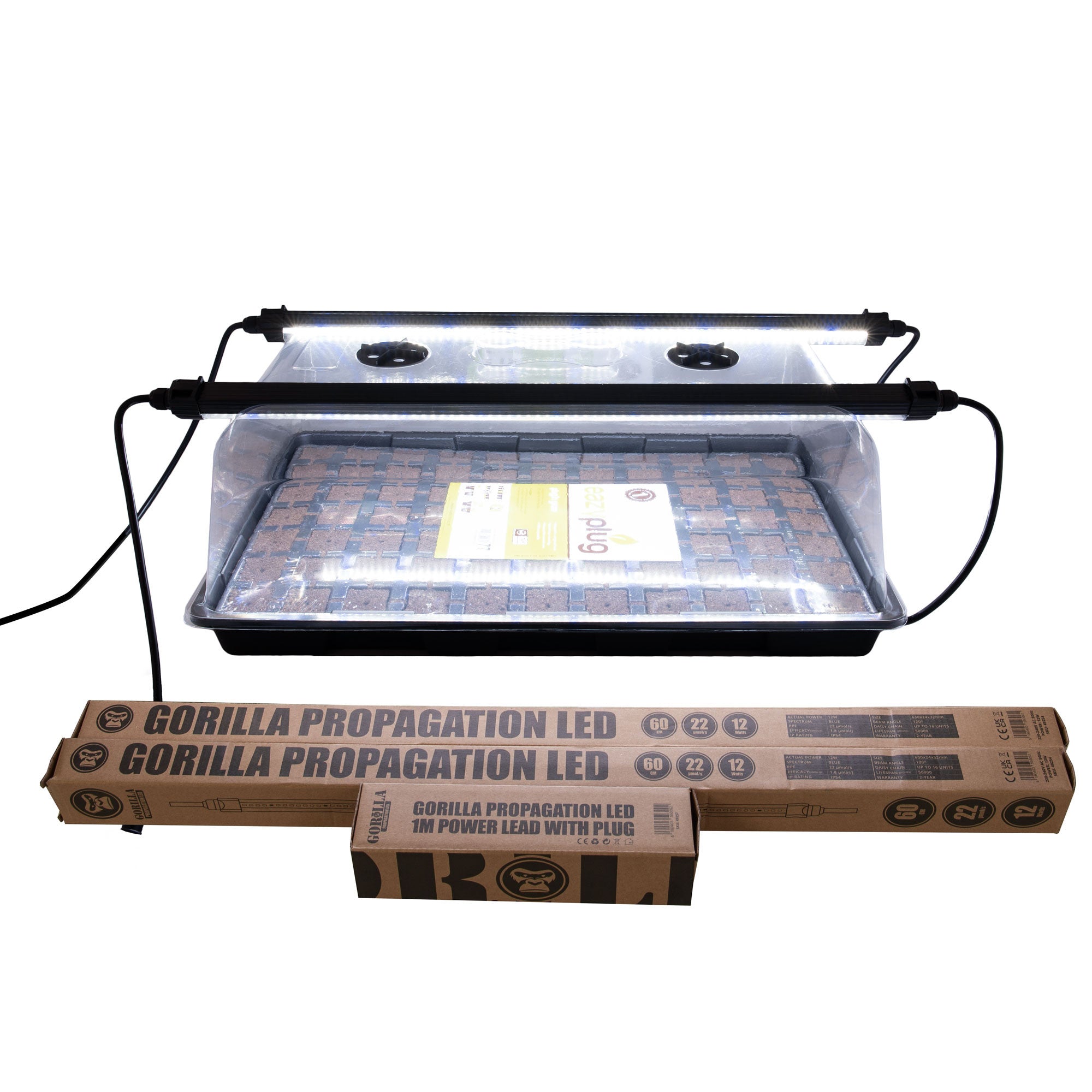 Gorilla Flexible Propagator 56 x 36 x 22cm With 2 x 60CM LED Propagator Strips